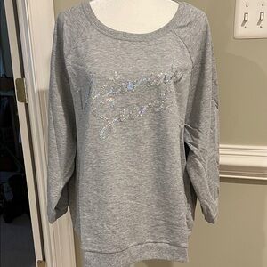 Victoria's Secret Gray Sweatshirt with Silver Accents, NWOT, L